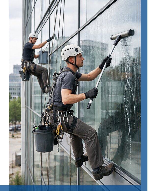 Мойка витражей альпинистами в Тутаеве от 734 р. под ключ|ВЫСОТНИК-Ттв