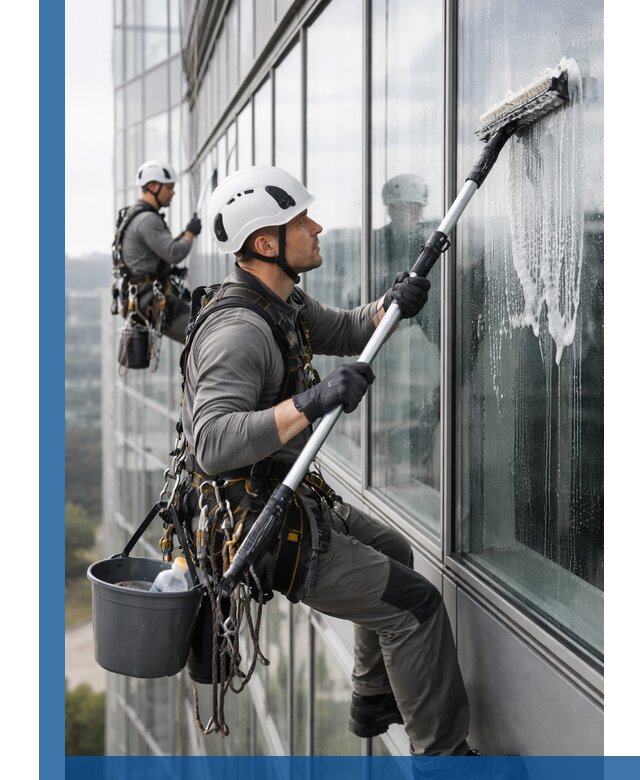 Высотная мойка сплошного остекления с выездом в Тутаеве