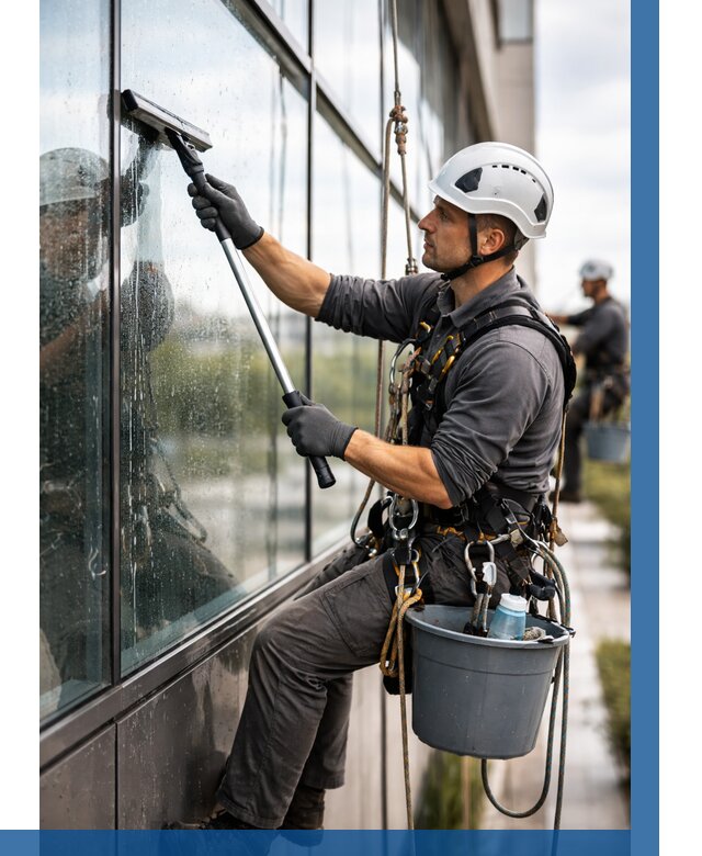 Мойка стеклянных фасадов в Тутаеве от 210 р. | ВЫСОТНИК-Ттв