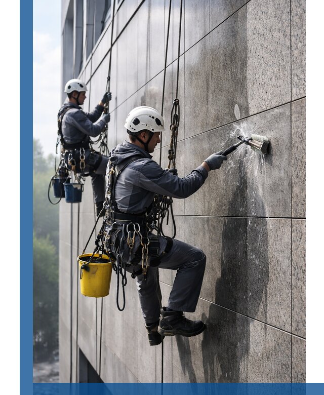 Профессиональная мойка фасада из керамогранита в Тутаеве