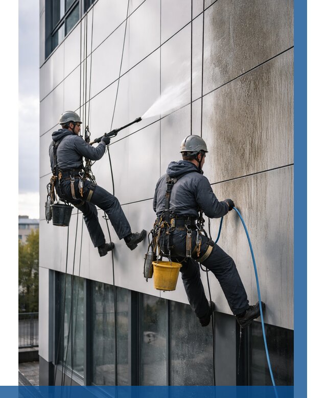 Мойка фасада из композита в Тутаеве по цене от 315 р. | ВЫСОТНИК-Ттв