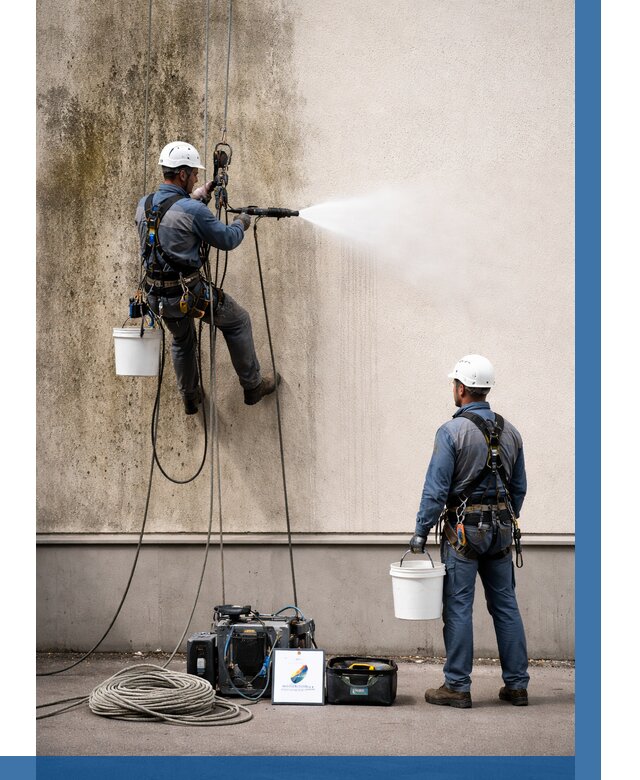 Очистка фасада от плесени в Тутаеве от 315 р. | ВЫСОТНИК-Ттв