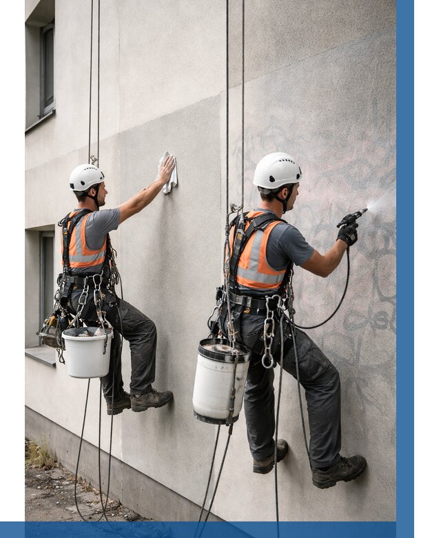 Антиграффити покрытие фасада в Тутаеве от 629 р. | ВЫСОТНИК-Ттв