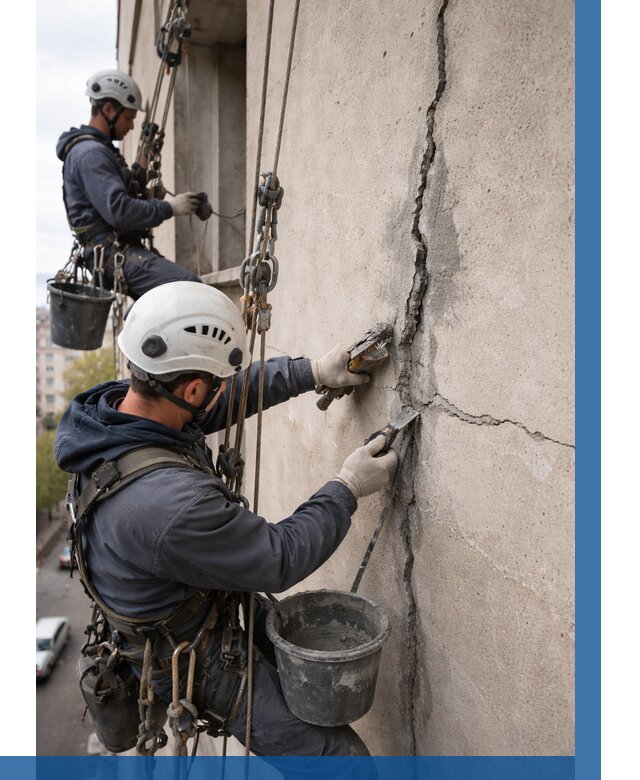 Заделка трещин на фасаде в Тутаеве от 944 р. | ВЫСОТНИК-Ттв