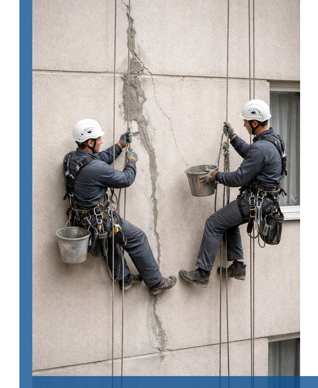 Заделка трещин на фасаде в Тутаеве с гарантийным ремонтом