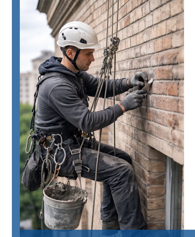 Качественный ремонт кирпичной кладки фасада в Тутаеве с гарантией