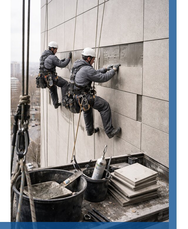 Ремонт фасада из керамогранита в Тутаеве от 2621 р. | ВЫСОТНИК-Ттв