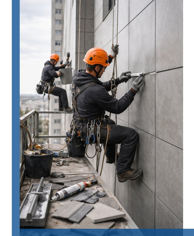 Профессиональный ремонт фасада из керамогранита в Тутаеве