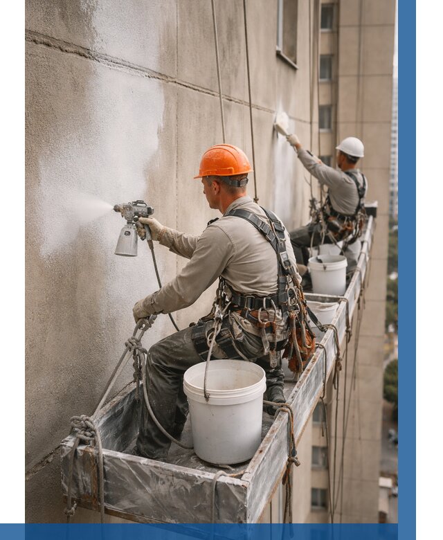 Грунтовка фасада на высоте в Тутаеве от 126 р. | ВЫСОТНИК-Ттв