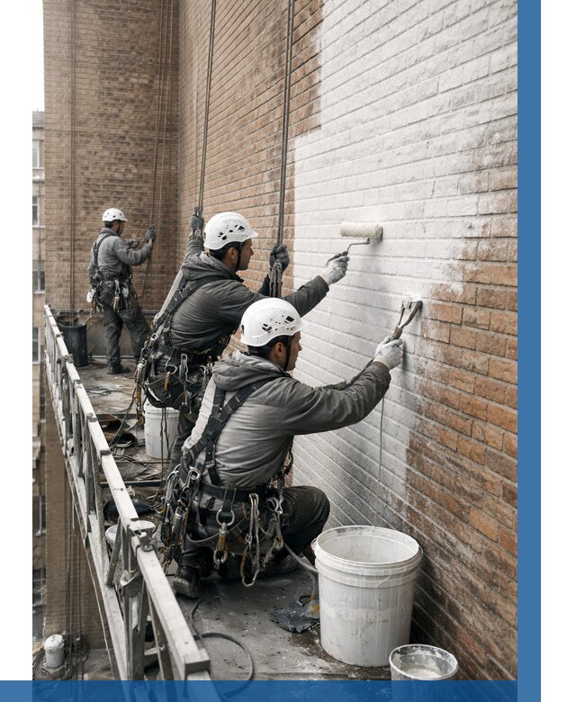 Покраска кирпичного фасада в Тутаеве от 367 р. | ВЫСОТНИК-Ттв