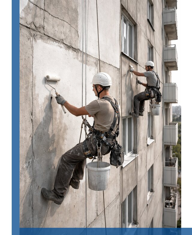 Покраска бетонного фасада в Тутаеве для жилых и промышленных объектов