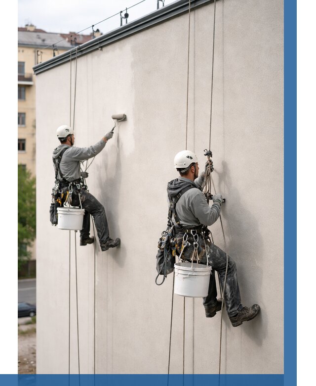 Покраска оштукатуренного фасада в Тутаеве от 335 р. | ВЫСОТНИК-Ттв