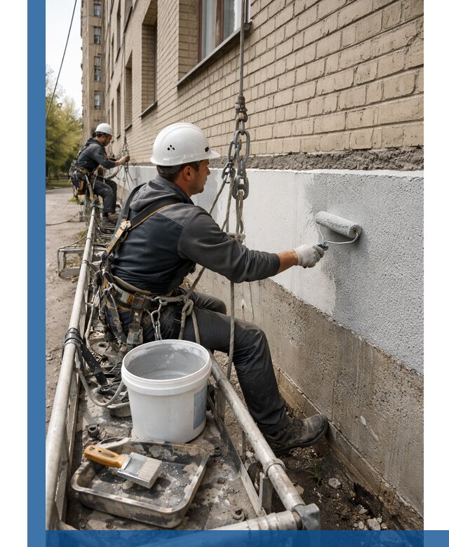 Окраска цоколя здания в Тутаеве профессионально и надежно