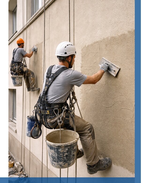 Декоративная штукатурка фасада в Тутаеве от 1258 р. | ВЫСОТНИК-Ттв