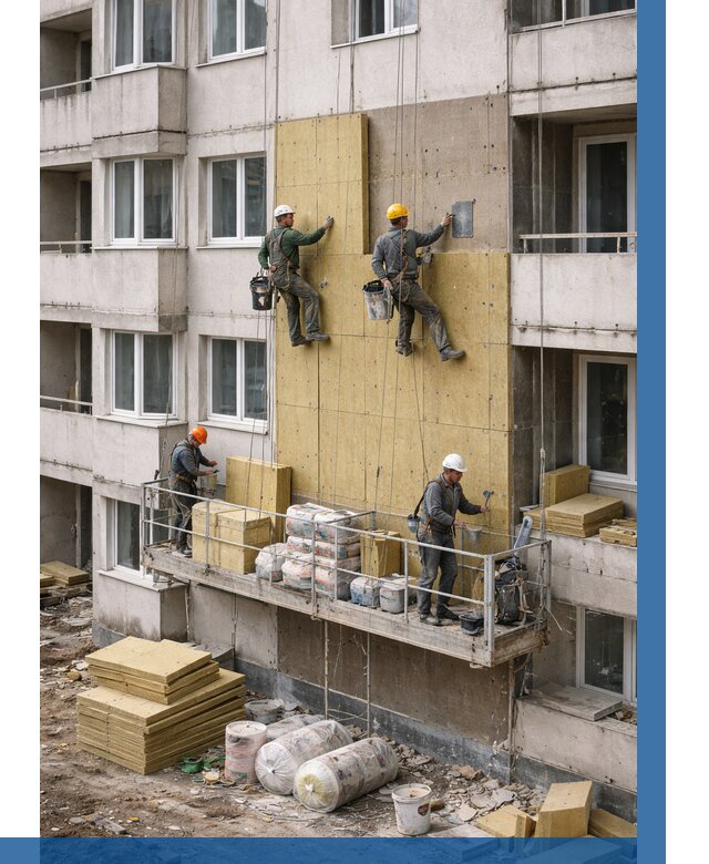 Утепление фасада минватой в Тутаеве от 1573 р. | ВЫСОТНИК-Ттв