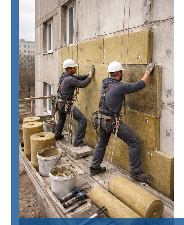 Утепление фасада минватой в Тутаеве под ключ с гарантией