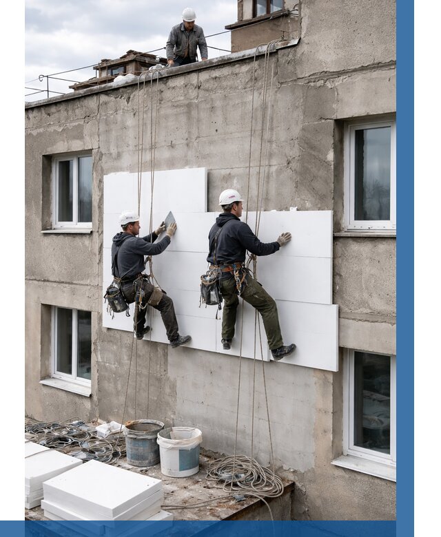 Утепление фасада пенополистиролом в Тутаеве от 1887 р. | ВЫСОТНИК-Ттв