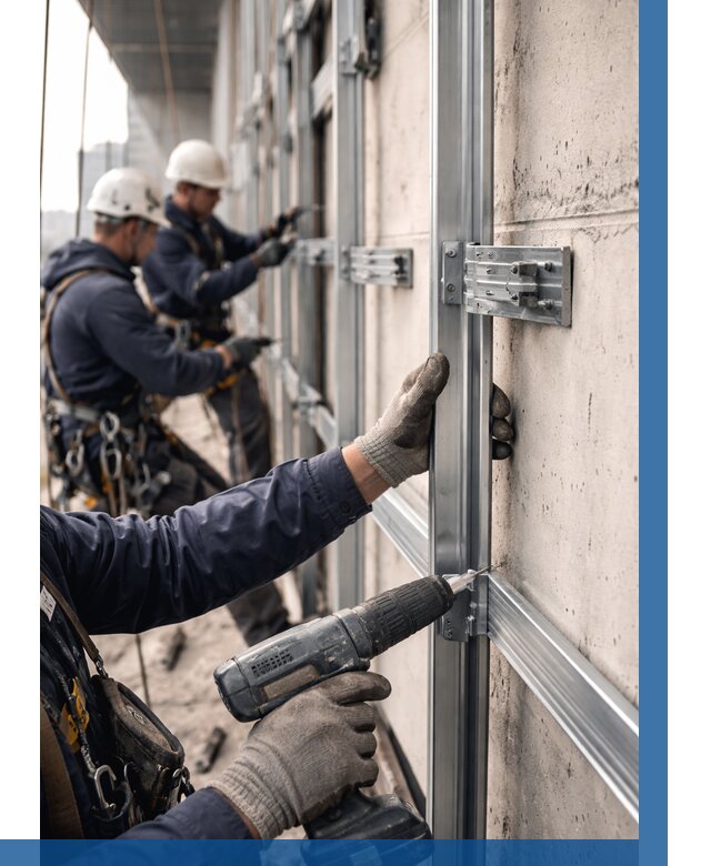 Монтаж подсистемы вентфасада в Тутаеве от 891 р. | ВЫСОТНИК-Ттв