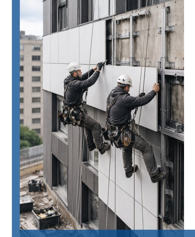 Монтаж композитных панелей фасада в Тутаеве под ключ