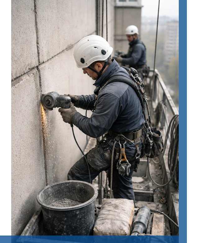 Штробление межпанельных швов в Тутаеве от 1258 р. | ВЫСОТНИК-Ттв