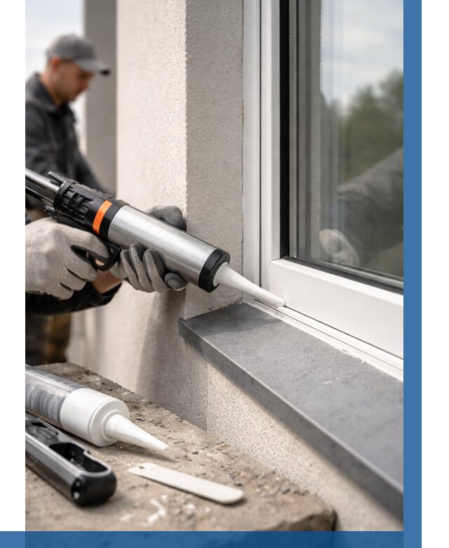 Герметизация монтажных швов окон в Тутаеве от 681 р. | ВЫСОТНИК-Ттв
