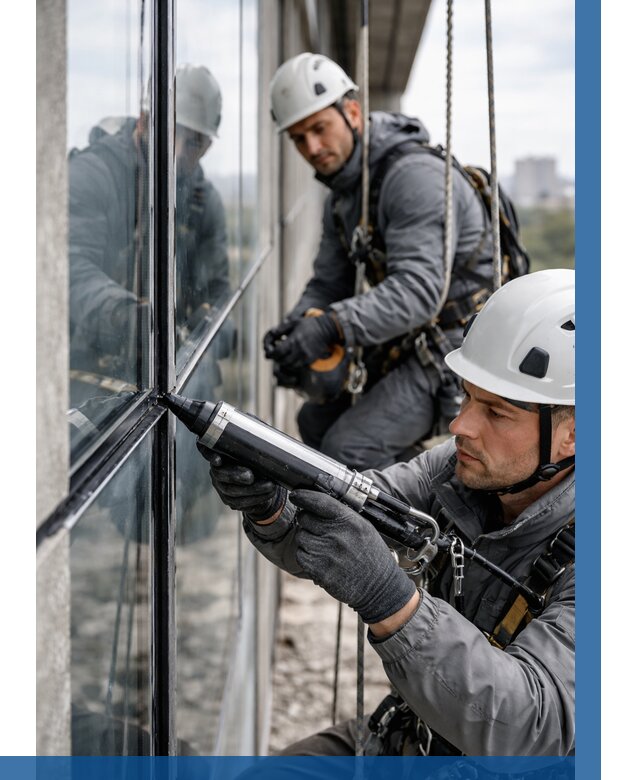 Герметизация витражных швов в Тутаеве от 681 р. | ВЫСОТНИК-Ттв