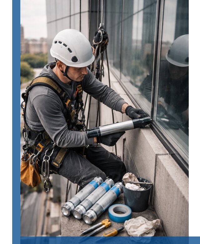 Герметизация стыков витража в Тутаеве для герметичных фасадов