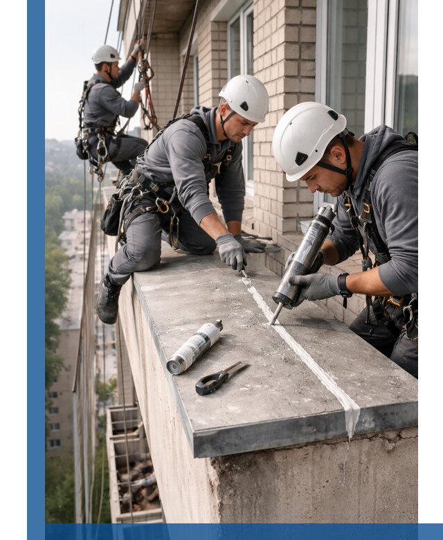 Герметизация балконного козырька в Тутаеве профессионально