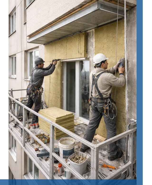 Утепление балкона снаружи в Тутаеве от 1677 р. под ключ ВЫСОТНИК-Ттв