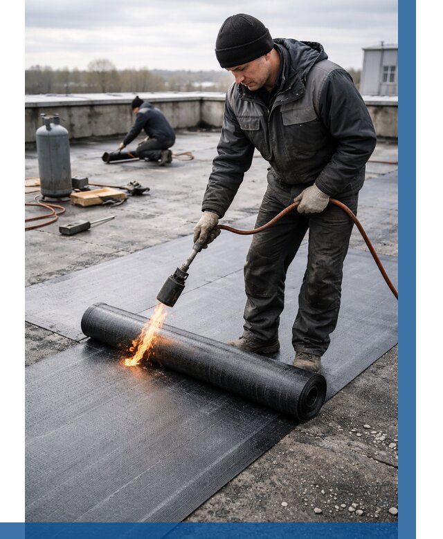 Ремонт наплавляемой кровли в Тутаеве от 734 р. | ВЫСОТНИК-Ттв