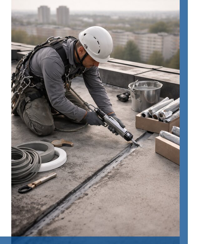 Герметизация швов кровли в Тутаеве от 472 р./м2 | ВЫСОТНИК-Ттв