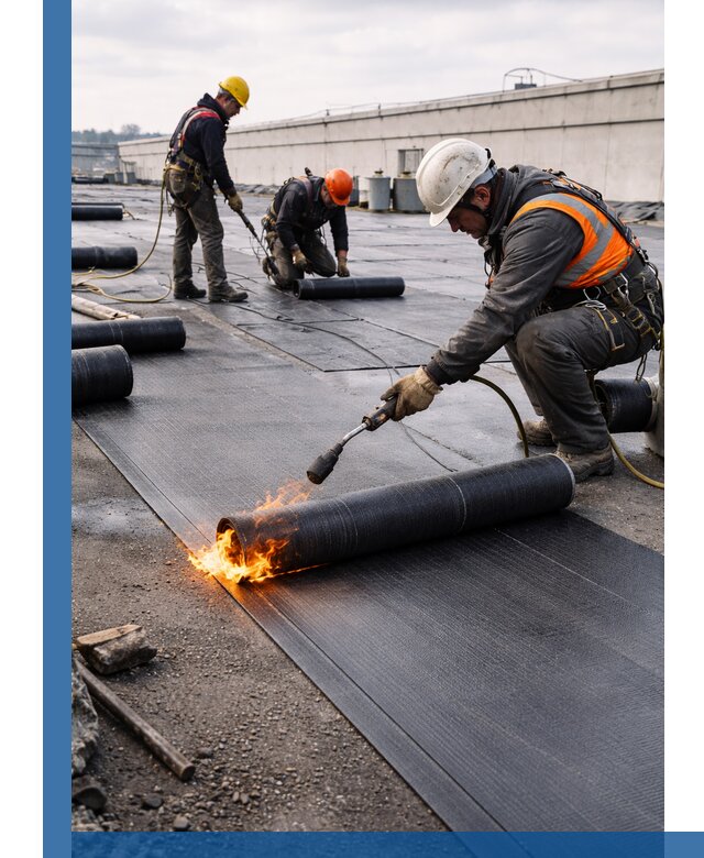 Монтаж наплавляемой кровли в Тутаеве профессионально
