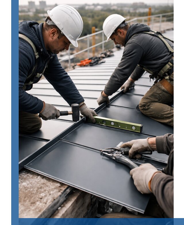 Монтаж фальцевой кровли в Тутаеве для промышленных зданий