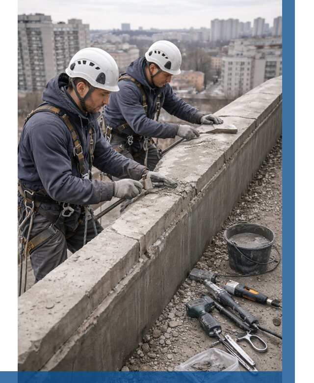 Ремонт парапета на кровле в Тутаеве от 1573 р. | ВЫСОТНИК-Ттв