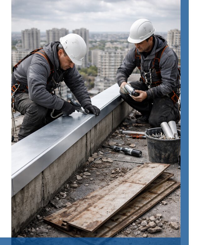 Замена парапетных крышек под ключ в Тутаеве от 1258 р. | ВЫСОТНИК-Ттв