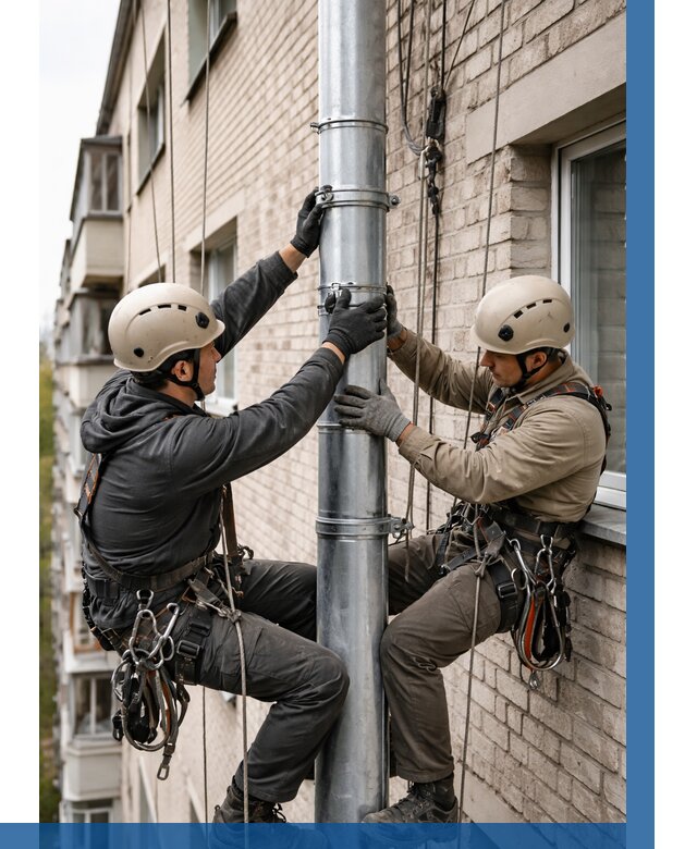 Замена водосточных труб в Тутаеве от 6815 р. | ВЫСОТНИК-Ттв