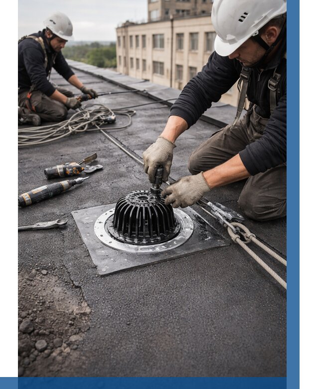 Установка водосточных воронок в Тутаеве цена от 3669 р. | ВЫСОТНИК-Ттв