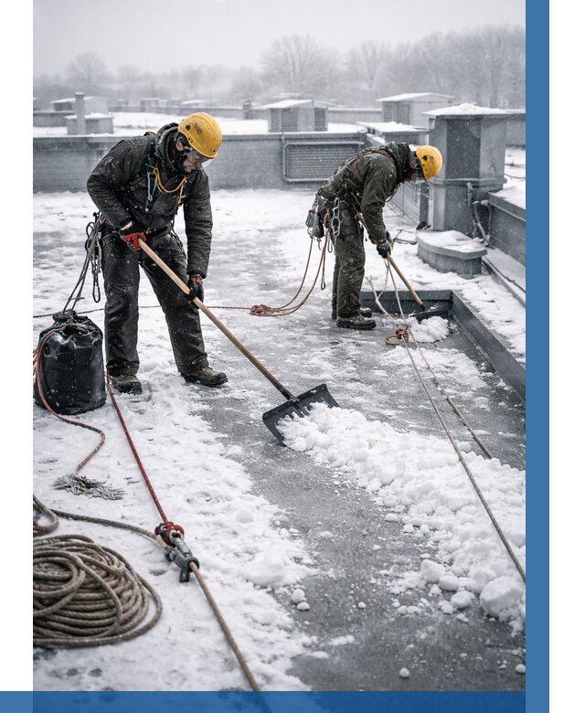 Очистка крыши от снега в Тутаеве от 7863 р. | ВЫСОТНИК-Ттв