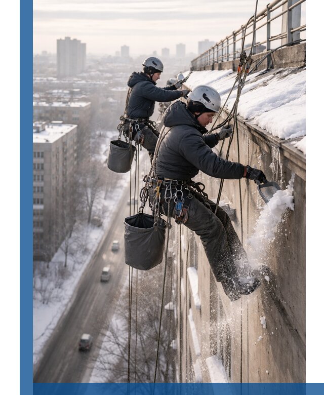 Очистка карнизов от снега в Тутаеве профессионально и безопасно
