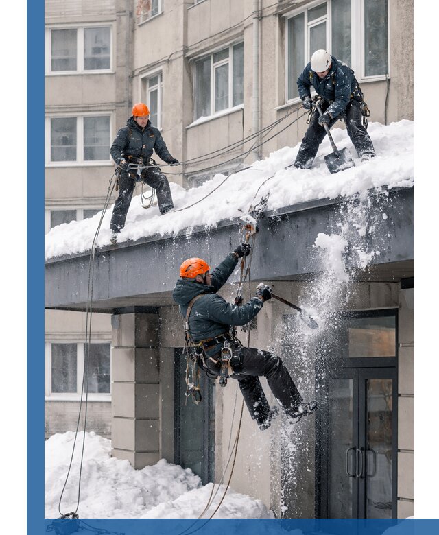 Безопасная очистка навесов от снега в Тутаеве круглогодично