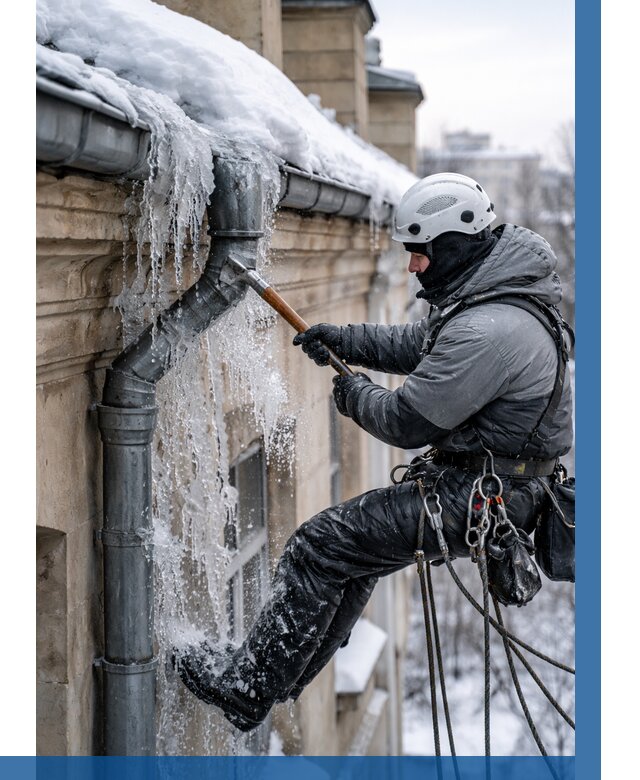 Очистка водостоков от льда в Тутаеве от 3669 р. | ВЫСОТНИК-Ттв