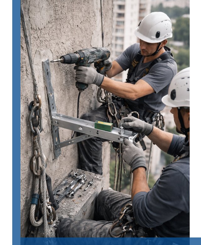 Установка кронштейнов кондиционера и крепежа в Тутаеве