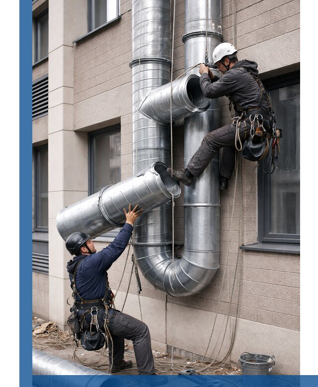 Монтаж фасадных воздуховодов в Тутаеве с герметизацией и крепежом