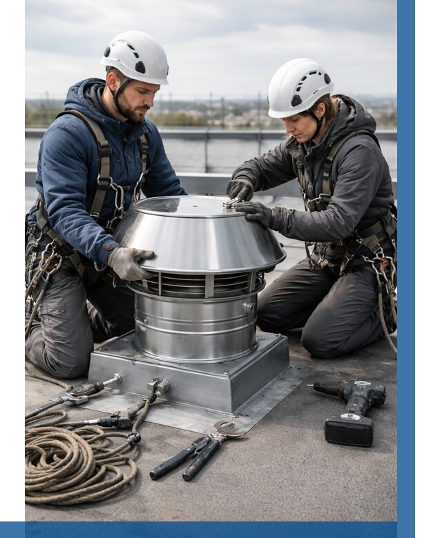 Установка дефлекторов на кровле в Тутаеве от 4718 р. | ВЫСОТНИК-Ттв