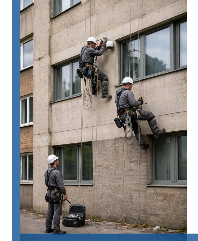 Монтаж фасадных камер видеонаблюдения в Тутаеве под ключ