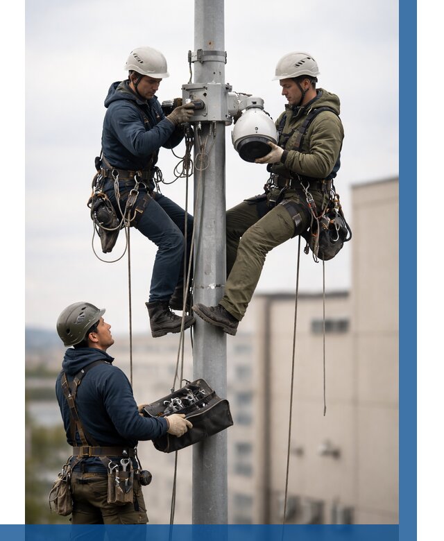 Установка видеокамер на мачте в Тутаеве от 8911 р. | ВЫСОТНИК-Ттв