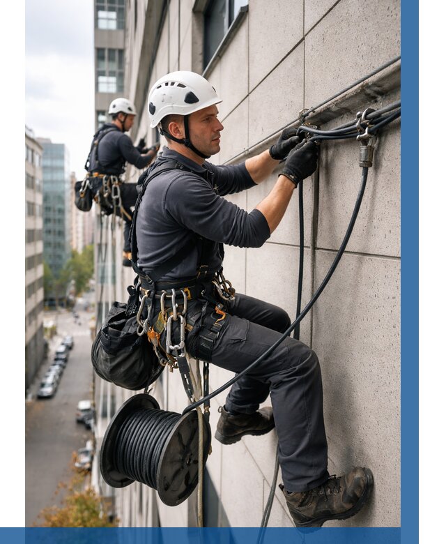 Прокладка кабеля по фасаду в Тутаеве от 367 р. | ВЫСОТНИК-Ттв