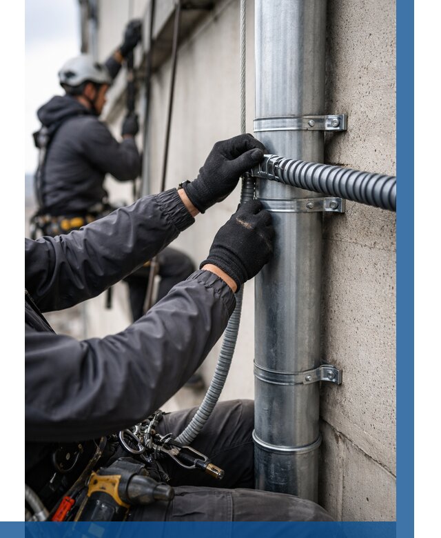 Монтаж гофры для кабеля в Тутаеве от 315 р. | ВЫСОТНИК-Ттв