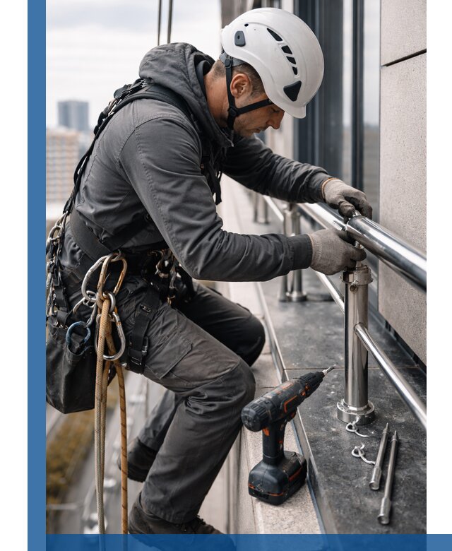 Монтаж ограждений на высоте в Тутаеве для зданий и конструкций