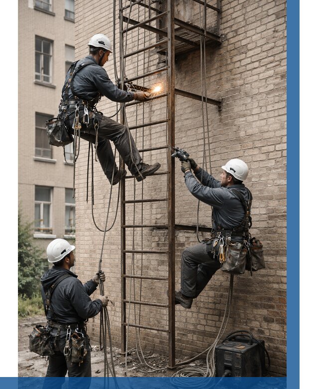 Ремонт пожарной лестницы в Тутаеве от 7863 р. | ВЫСОТНИК-Ттв